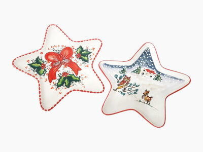 Piatto natalizio Stella di Natale - L'Arte in Ceramica Vietrese